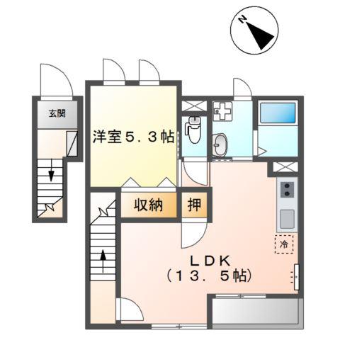 カサ・ベルデ(1LDK/2階)の間取り写真