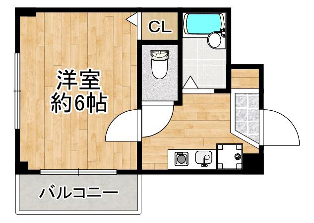 メゾンニシオ(1K/2階)の間取り写真