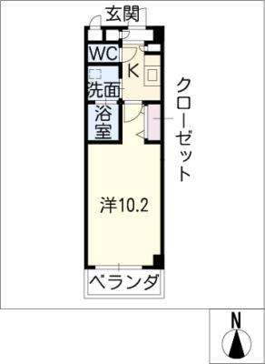 サンヒルズ石塚(1K/1階)の間取り写真