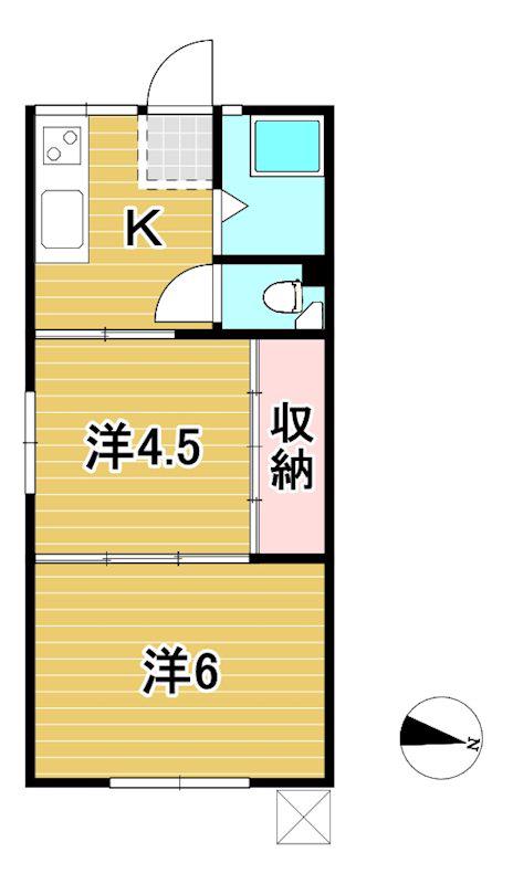 長山アパート(2K/1階)の間取り写真
