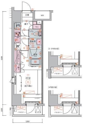 リヴシティ日暮里(1K/3階)の間取り写真