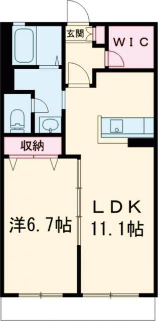 グランドール早道(1LDK/1階)の間取り写真