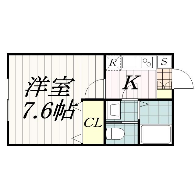 フォレストツインハウスN棟(1K/2階)の間取り写真