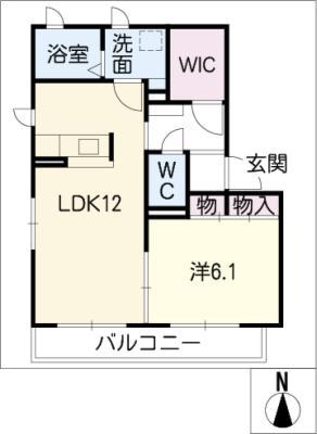 エスタディオ ネオK棟(1LDK/1階)の間取り写真