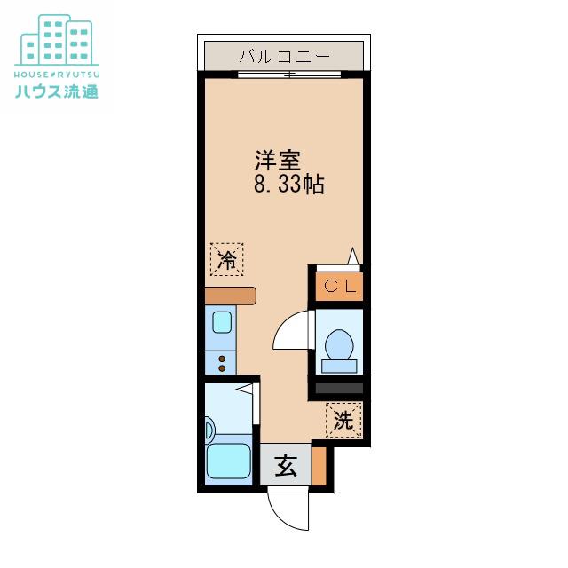 ディノ本河内(ワンルーム/3階)の間取り写真