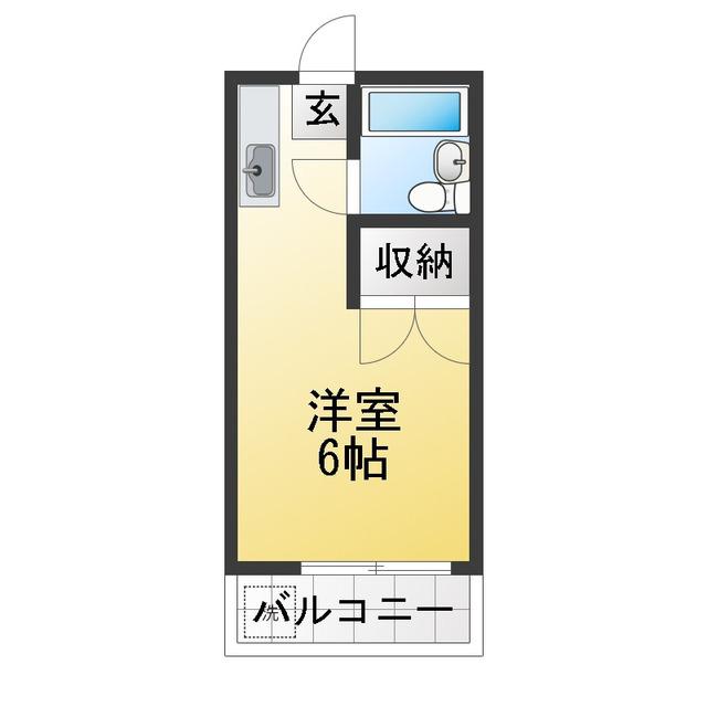 さくらハイツ(ワンルーム/1階)の間取り写真