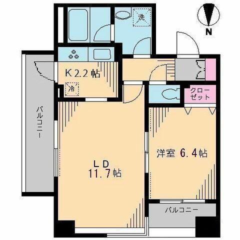 ブルソール信濃町(1LDK/3階)の間取り写真