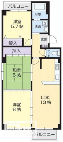 フォルム番町(3LDK/2階)の間取り写真