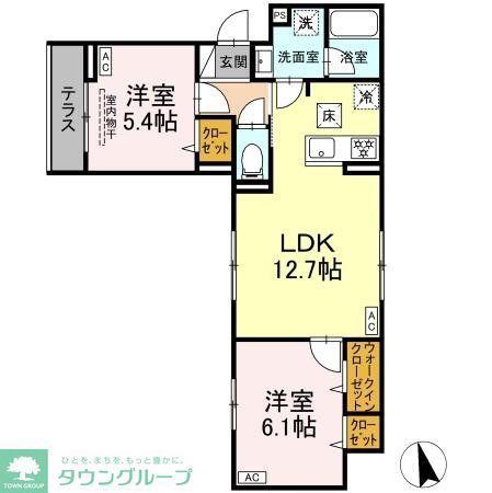 グラナーデ江戸川B(2LDK/1階)の間取り写真