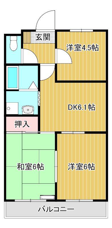 メゾンシャインII(3DK/2階)の間取り写真