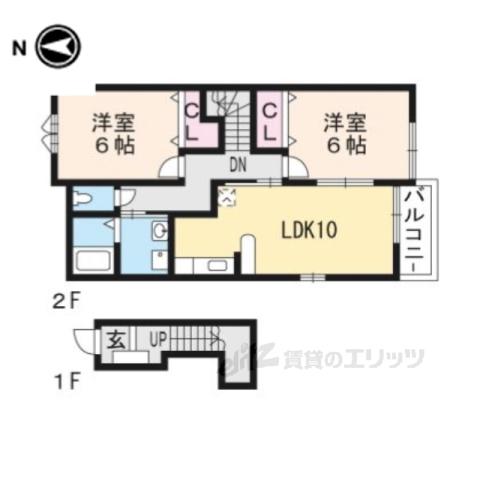 ポート パシフィック 1(2LDK/1階)の間取り写真
