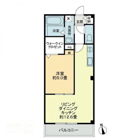 エレガンテ 瓦町(1LDK/3階)の間取り写真