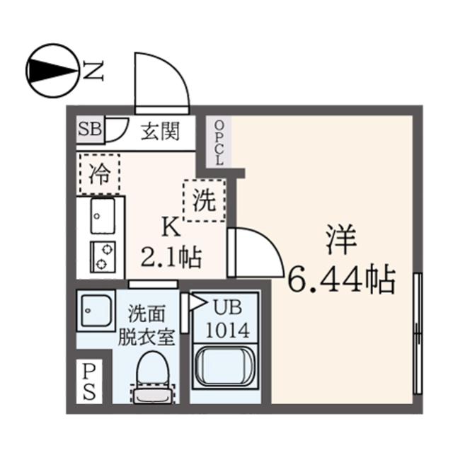FREESIA中野富士見町(1K/1階)の間取り写真
