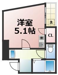 エルエムヒルズ堂ヶ芝(ワンルーム/8階)の間取り写真
