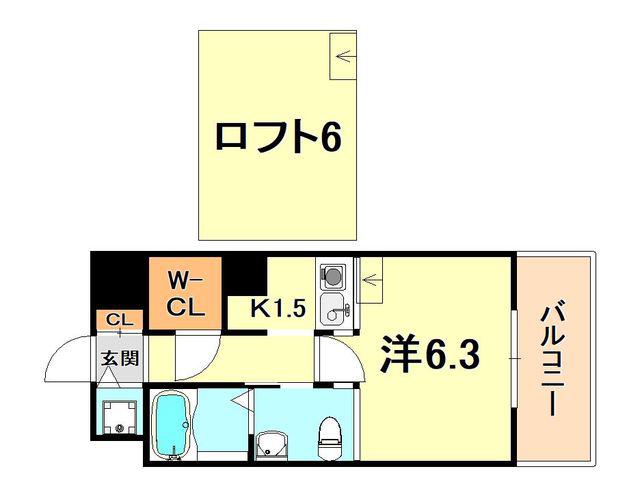 サンコースパンキーギャレット(1K/2階)の間取り写真