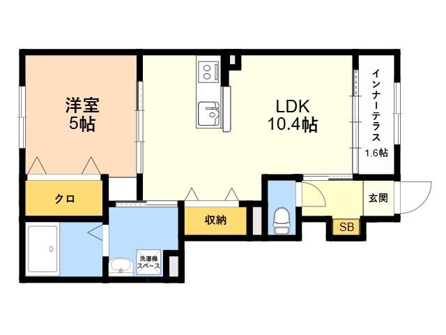 グランノヴァ(1LDK/1階)の間取り写真