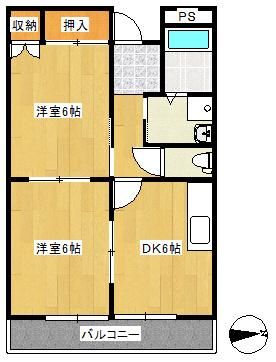 アレグリア久世(2DK/3階)の間取り写真