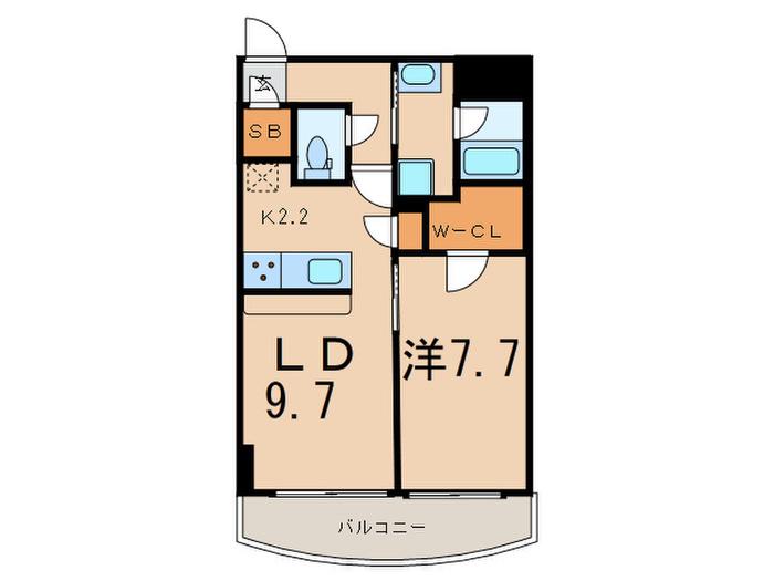 パークフラッツ芝浦(1LDK/10階)の間取り写真