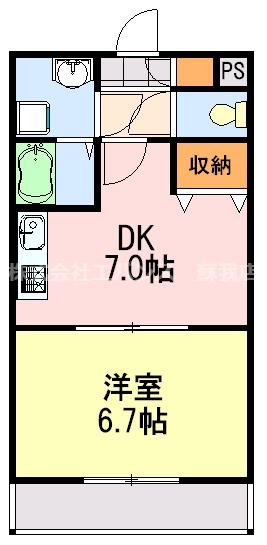 金太郎ヒルズ54(1DK/3階)の間取り写真