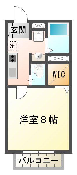 アクイラ伊川谷(1K/1階)の間取り写真