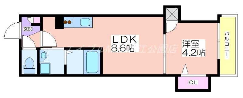 F ASECIA SCELTO(1LDK/2階)の間取り写真