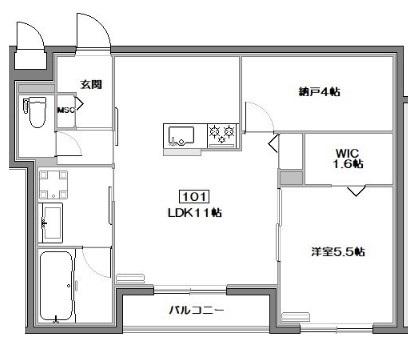 CLAIR SETAGAYA(1SLDK/1階)の間取り写真