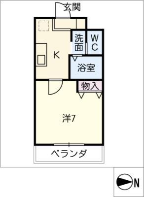 A-CITY柴田(1K/1階)の間取り写真