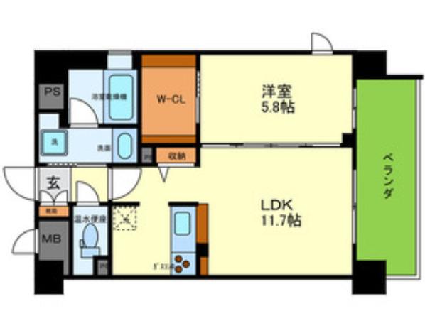 LA CLOCHETTE DE ECRARGE(1LDK/5階)の間取り写真