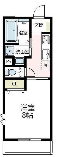 東急東横線 妙蓮寺駅 徒歩7分 2階建 築7年(1K/1階)の間取り写真