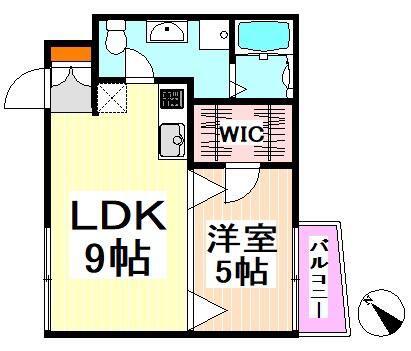 エリアーナ西新宿(1LDK/3階)の間取り写真