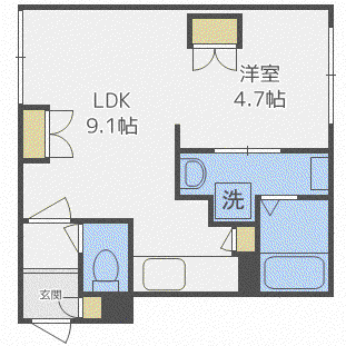 GRANDWOOD KANON(1LDK/2階)の間取り写真