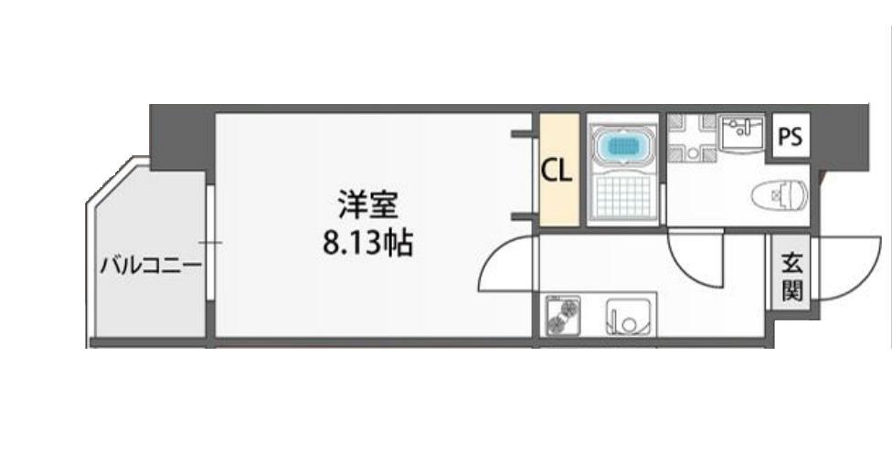 ドゥエリング梅田(1K/9階)の間取り写真