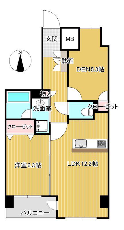 ルピナス国立ステーションスクエア(1SLDK/7階)の間取り写真