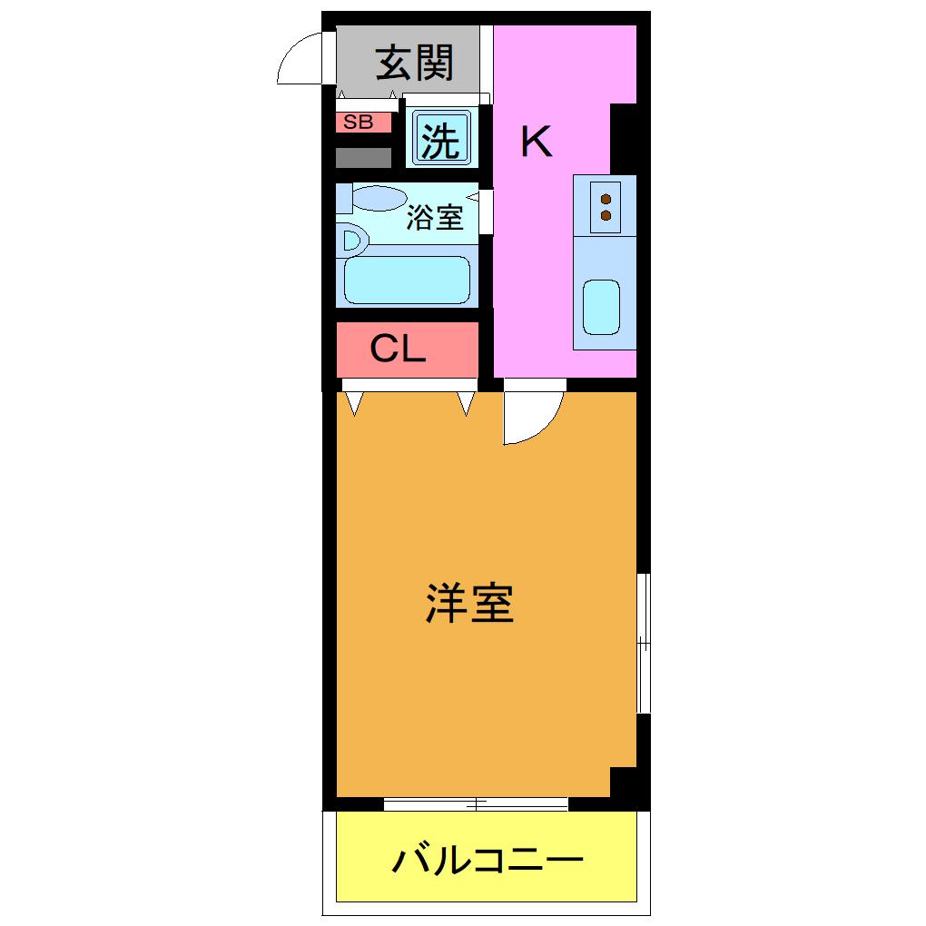 保洋ビル(1K/4階)の間取り写真