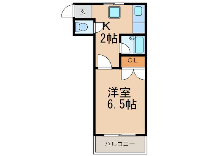 ハウゼY&K(1K/3階)の間取り写真