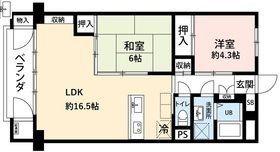 狛江ハイタウン(2LDK/11階)の間取り写真