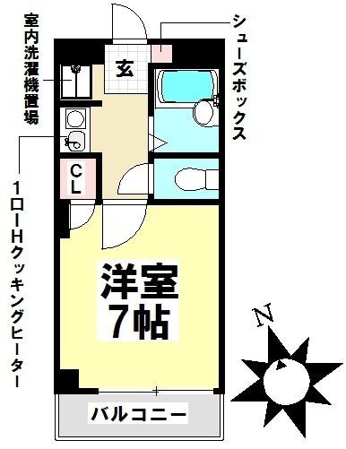 エスポワール(1K/3階)の間取り写真