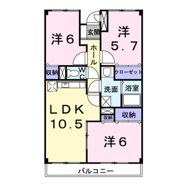 ル・グランパレ(3LDK/3階)の間取り写真