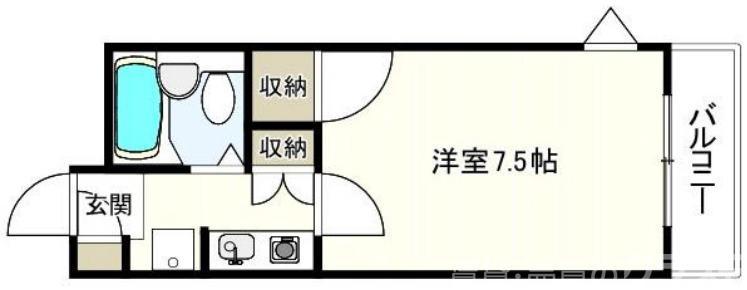 ラポール向陵(1K/3階)の間取り写真