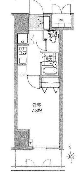 ドルチェ秋葉原イースト(1K/4階)の間取り写真