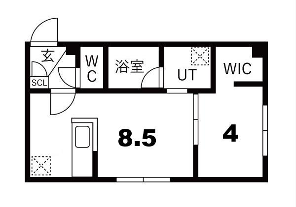 FLAP福住(1LDK/3階)の間取り写真