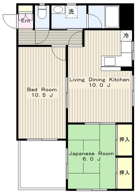 グレースフル相模原(2LDK/2階)の間取り写真