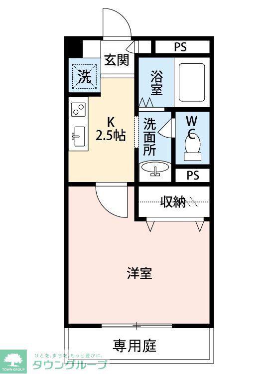 フレンドリー(1K/1階)の間取り写真