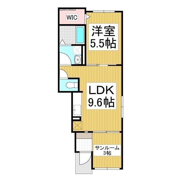 JR篠ノ井線 安茂里駅 徒歩18分 2階建 新築(1LDK/1階)の間取り写真