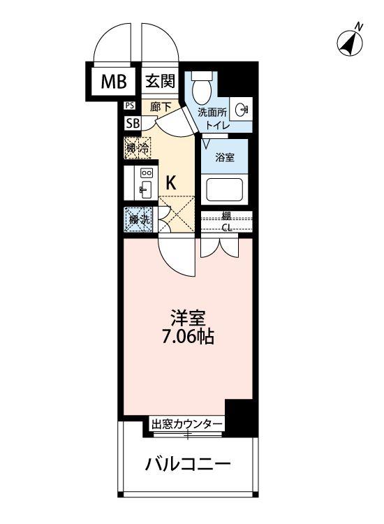 サヴォイレジェント(ワンルーム/12階)の間取り写真