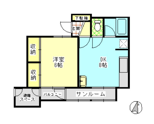 アシスト第7上越マンションII(1DK/3階)の間取り写真