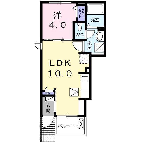 カーサ ヴェルジェ 睦(1LDK/1階)の間取り写真