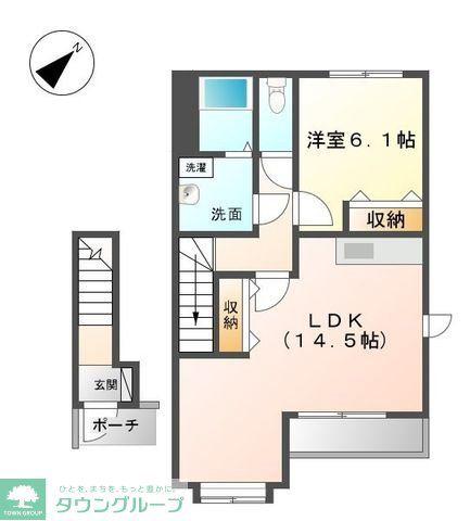 パークサイドII(1LDK/2階)の間取り写真