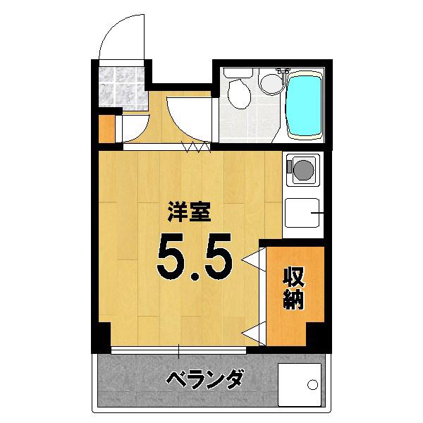 鈴木ロジングス(ワンルーム/4階)の間取り写真