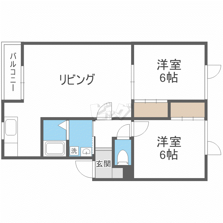アイリス(2LDK/2階)の間取り写真